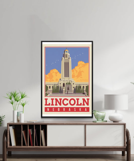 Vintage Lincoln Travel Poster - Matte Paper