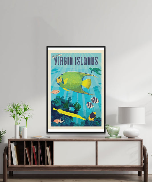 Vintage Virgin Island Travel Poster - Matte Paper