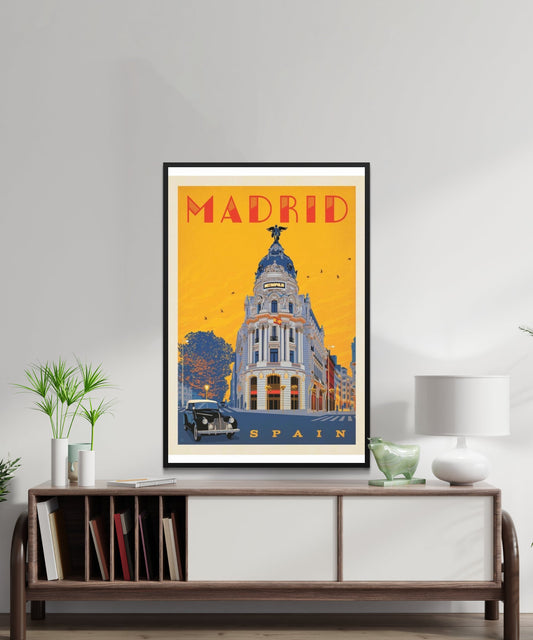 Vintage Madrid Travel Poster - Matte Paper