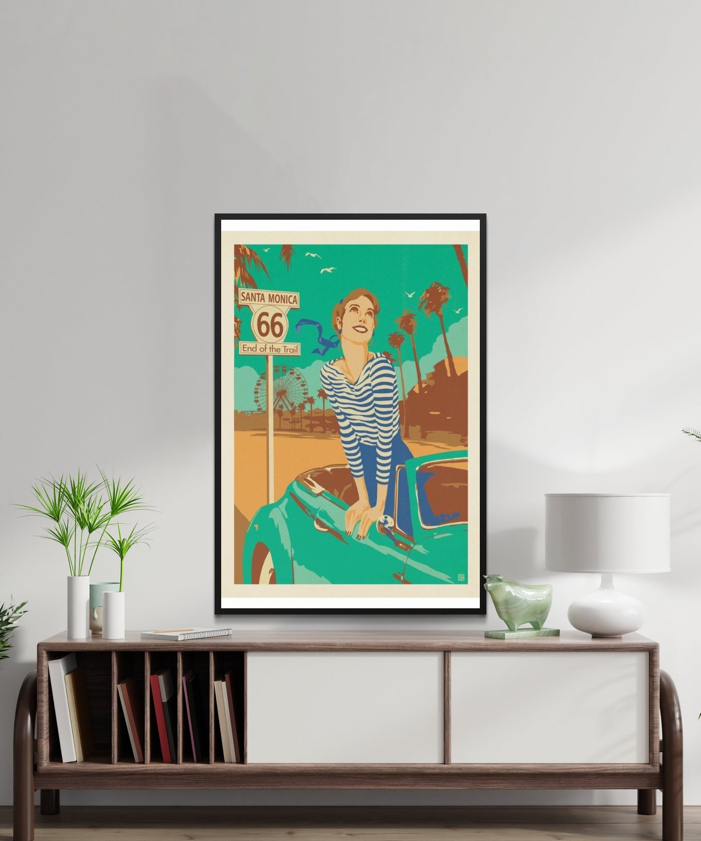 Vintage Santa Monica Travel Poster - Matte Paper