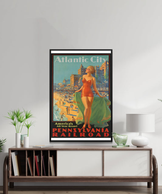 Vintage Atlantic City Travel Poster - Matte Paper