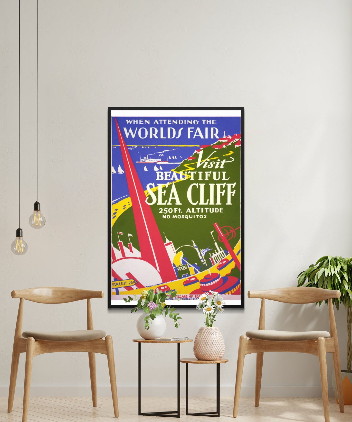 Vintage Sea Cliff Travel Poster - Matte Paper