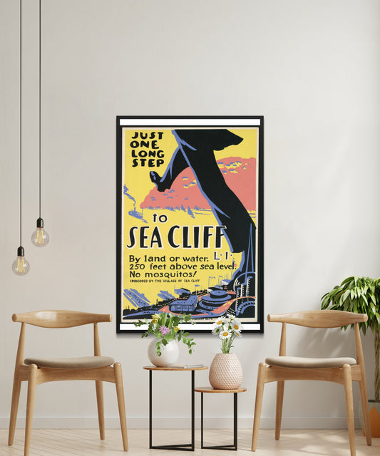 Vintage Sea Cliff Travel Poster - Matte Paper