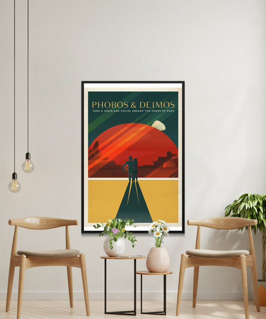 Vintage Phobos And Deimos Travel Poster - Matte Paper