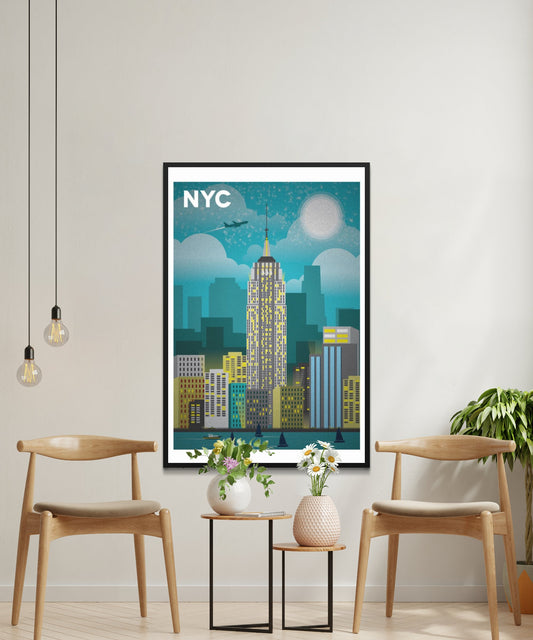 Vintage Nyc Travel Poster - Matte Paper