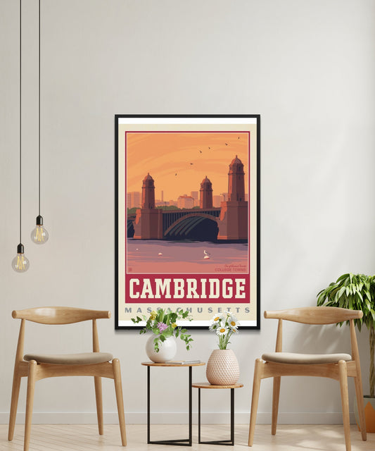 Vintage Cambridge Travel Poster - Matte Paper