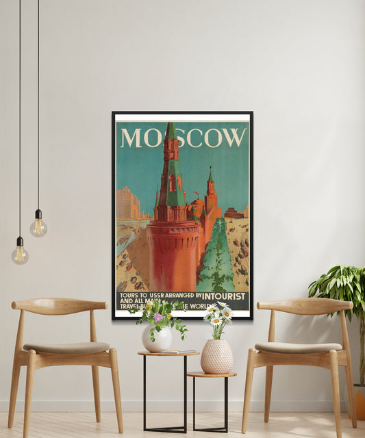 Vintage Moscow Travel Poster - Matte Paper
