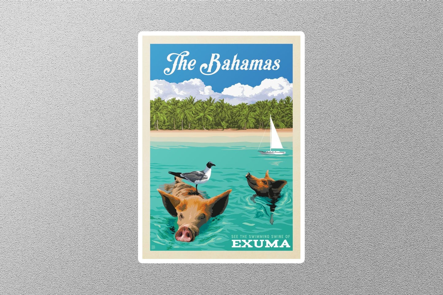 Vintage Bahamas Travel Sticker
