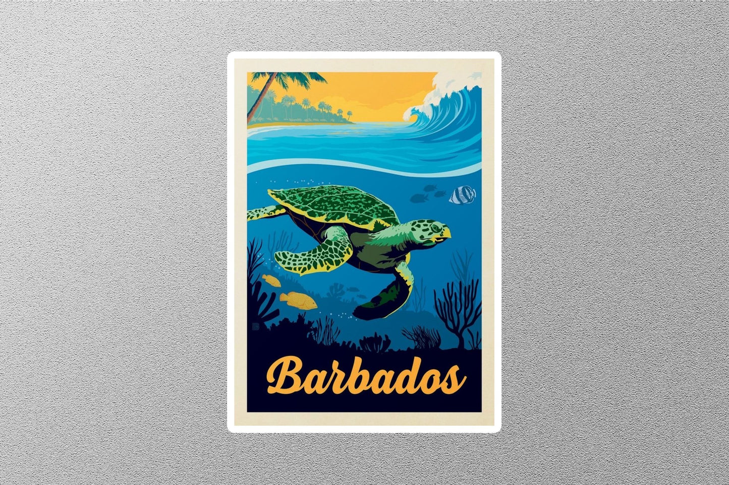 Vintage Barbados Travel Sticker