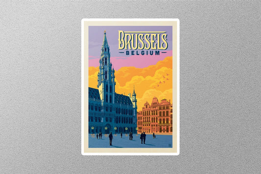 Vintage Brussels Travel Sticker