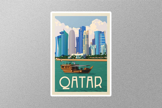 Vintage Qatar Travel Sticker