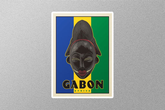 Vintage Gabon Travel Sticker