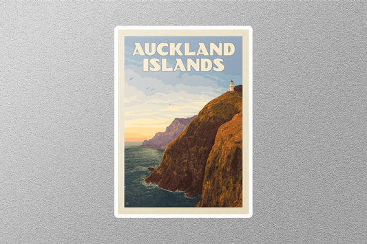 Vintage Auckland Island Travel Sticker