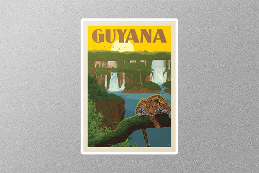 Vintage Guyana Travel Sticker