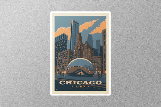 Vintage Chicago Travel Sticker