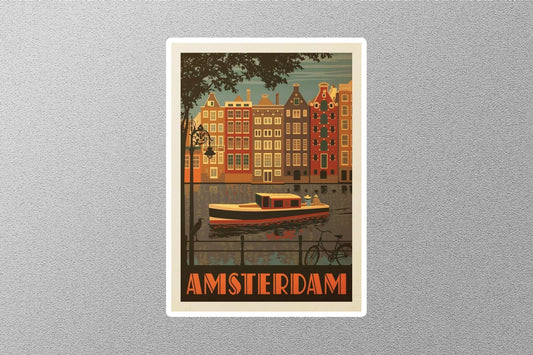 Vintage Amsterdam Travel Sticker