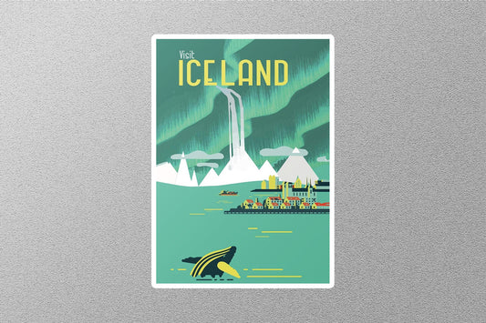 Vintage Iceland Travel Sticker