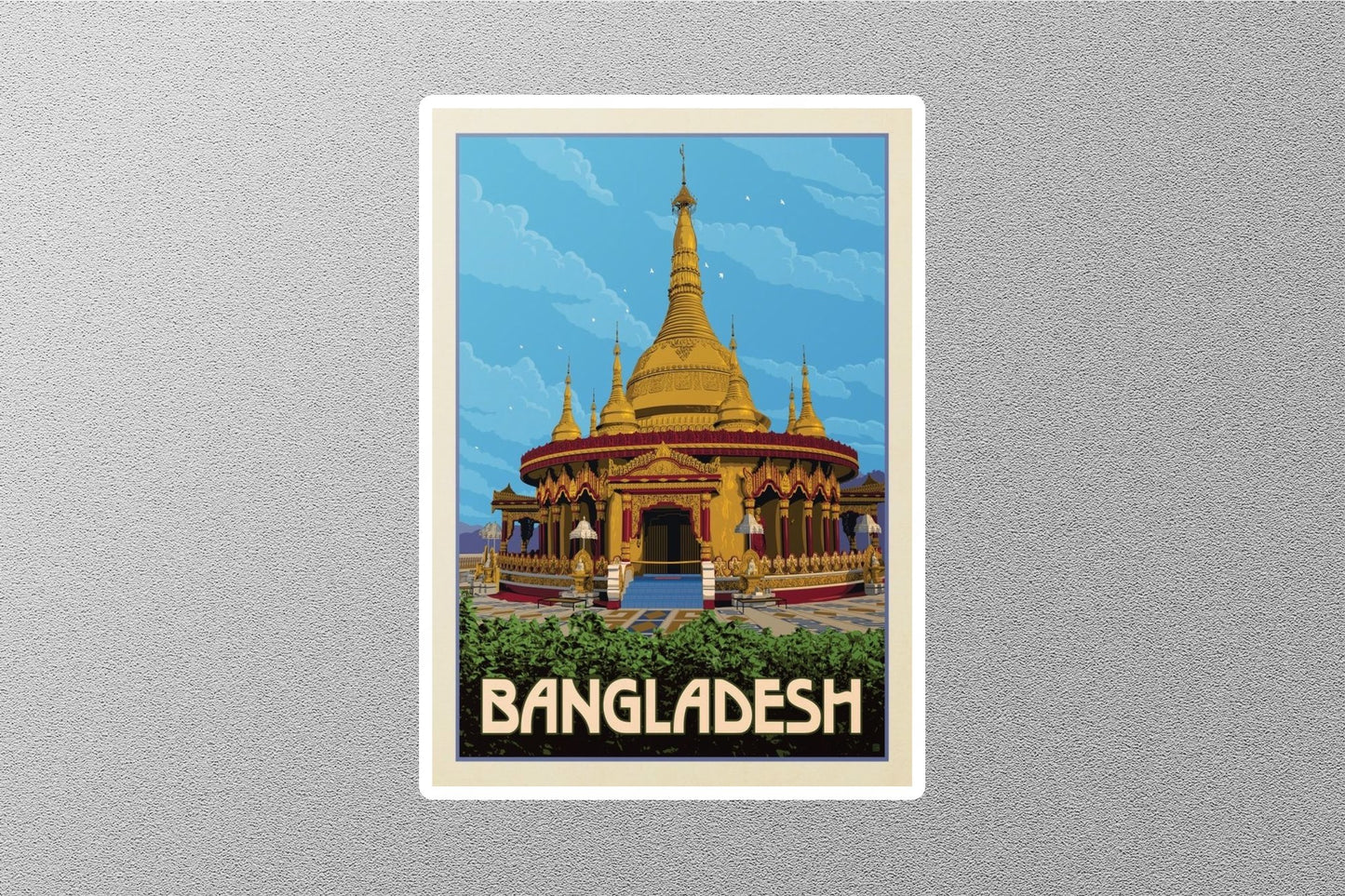Vintage Bangladesh Travel Sticker