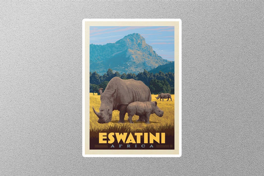 Vintage Eswatini Travel Sticker