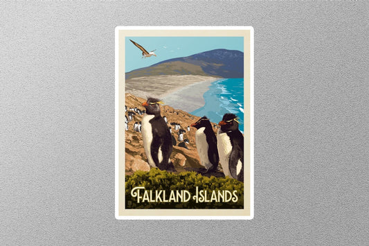 Vintage Falkland Iceland Travel Sticker