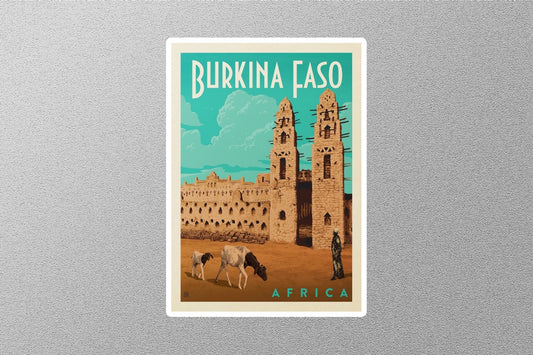 Vintage Burkina Faso Travel Sticker