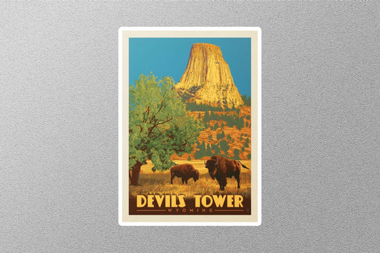 Vintage Devils Tower Travel Sticker