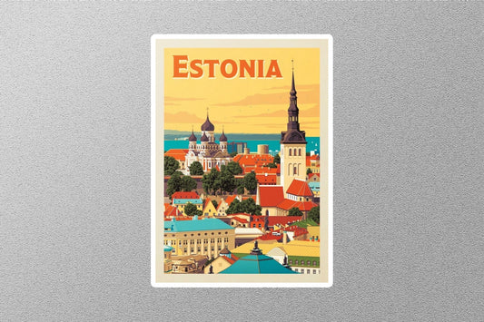 Vintage Estonia Travel Sticker