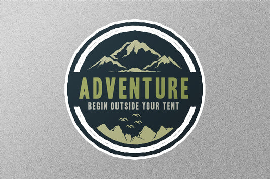 Wholesale Adventure Begin Outside Your Tent Sticker
