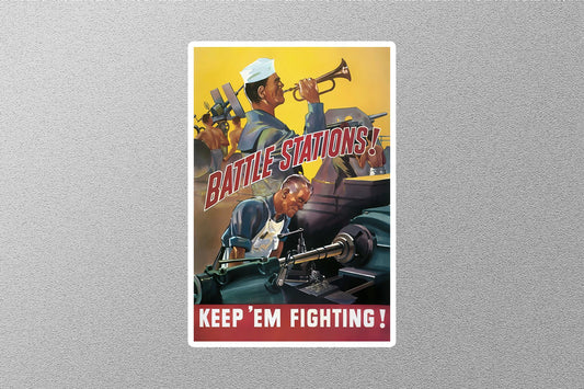 WW2 Battle Stations Sticker