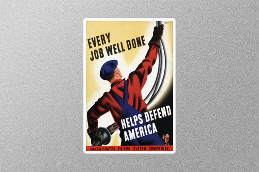 WW2 Help Defend America Sticker