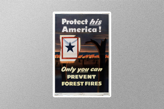 WW2 Protect His America Sticker