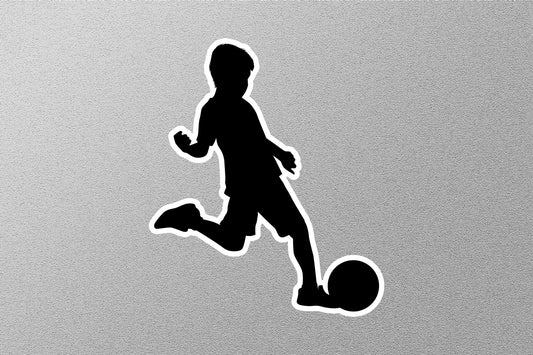 Boy Kicking Football Sticker