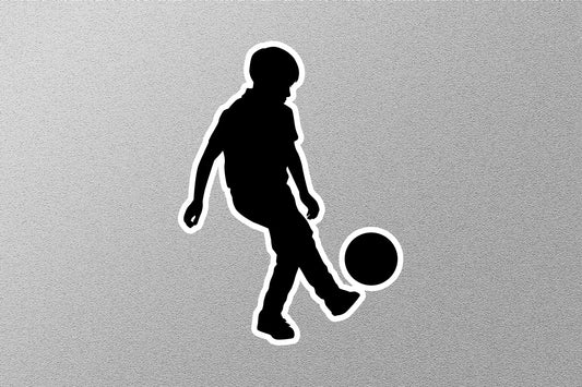 Boy Playing Football Sticker