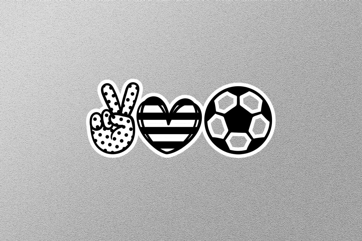 Peace Love Soccer Sticker