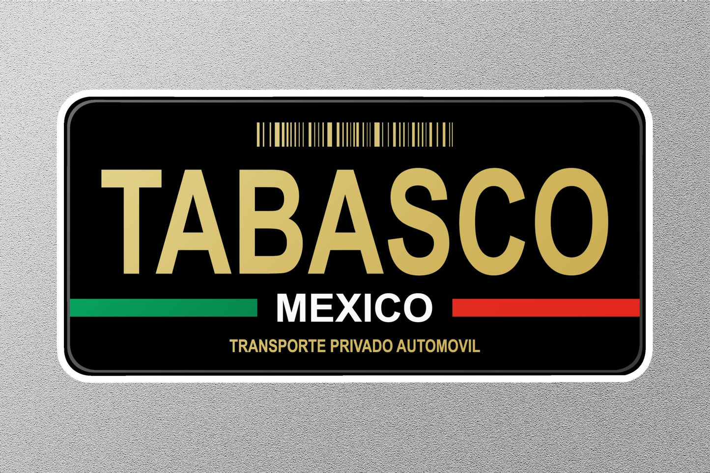 Tabasco Mexico License Plat Sticker