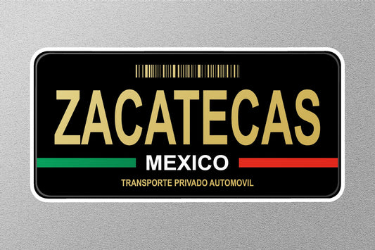 Zacatecas Mexico License Plat Sticker