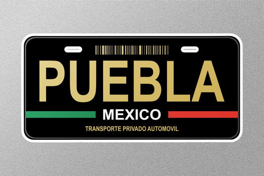 Puebla Mexico License Plate Sticker