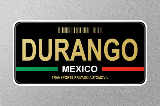 Durango Mexico License Plate Sticker