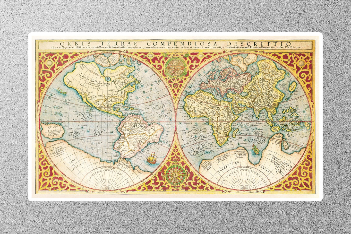 World Map G. Mercator Sticker