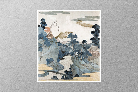 An Evening View Of Fuji Utagawa Kunisada Sticker