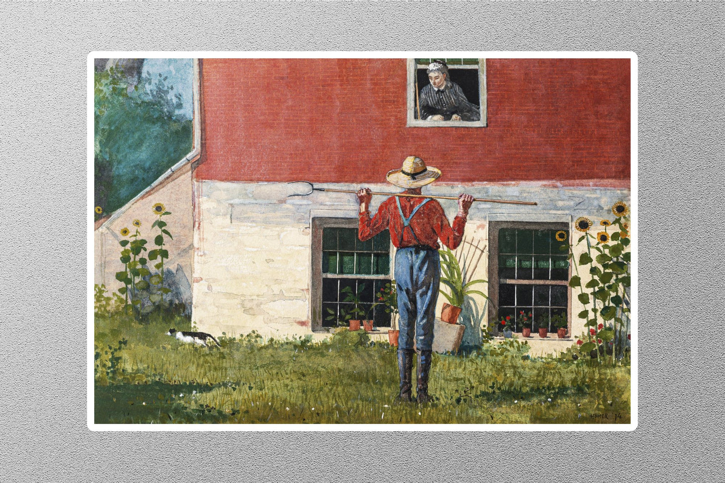 Rustic Courtship In the Garden Winslow Homer Sticker