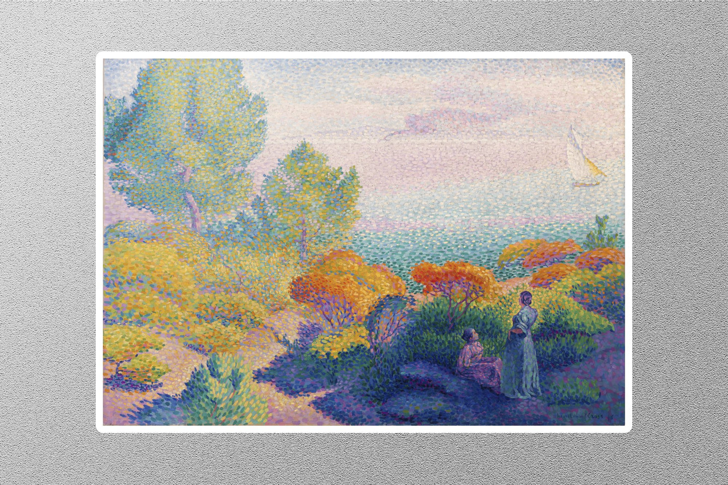 Two Women by the Shore Henri-Edmond Cross Sticker