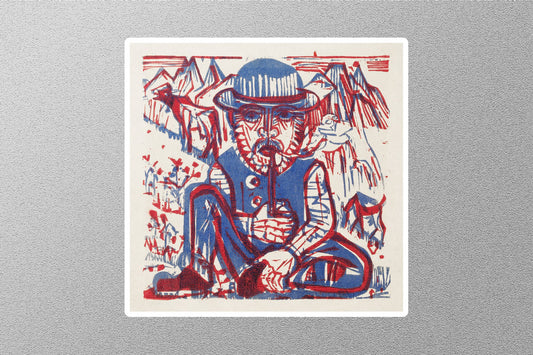 Galeria Smoking Farmer Ernst Ludwig Kirchner Sticker