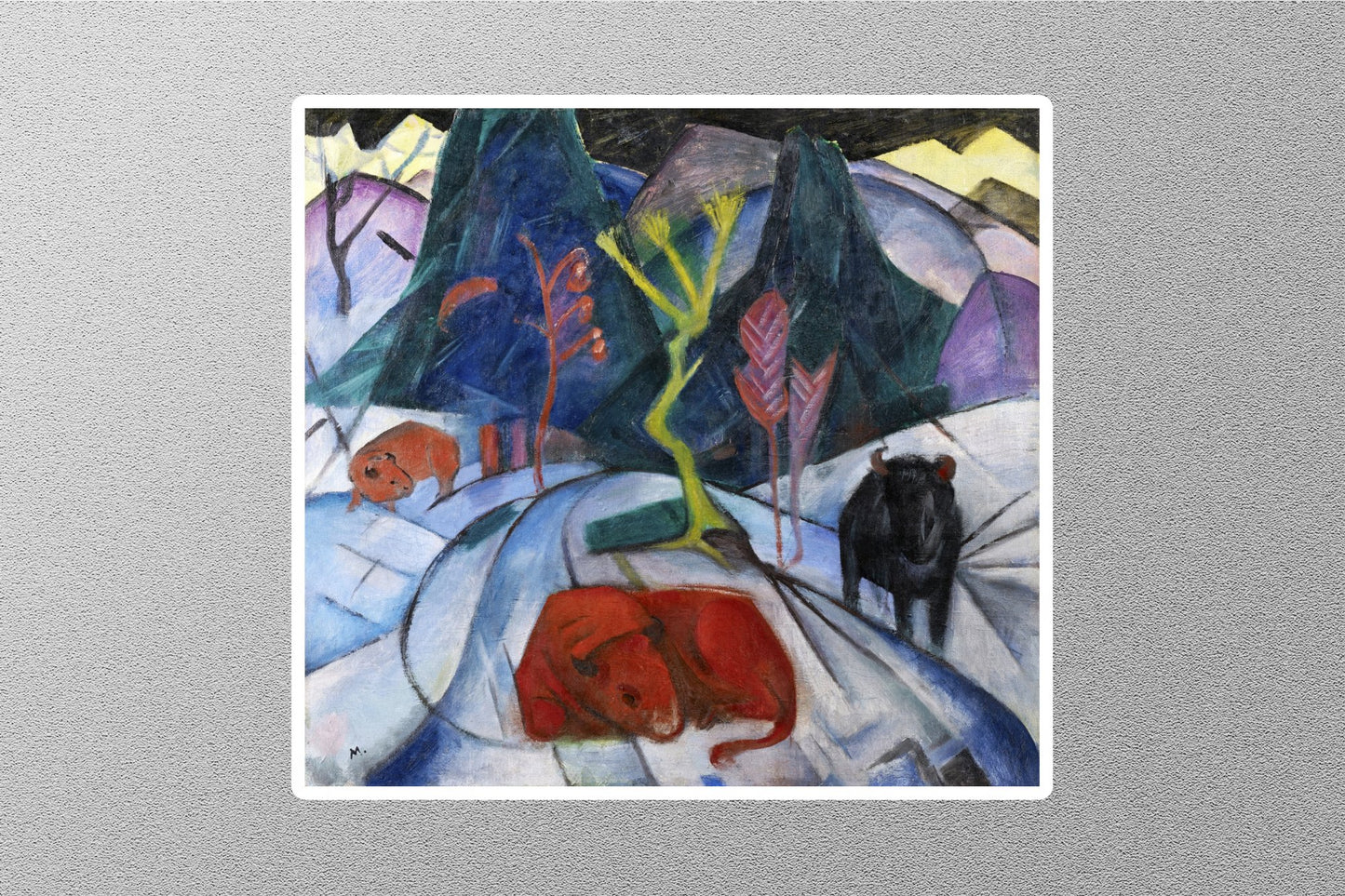 Bison in Winter Red Bison Franz Marc Sticker