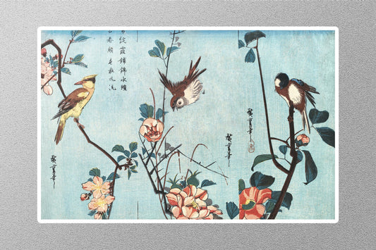 Japanese Birds and Flowers (1833) Utagawa Hiroshige Sticker