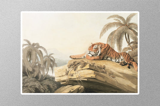 A Tiger Resting Samuel Howitt English Sticker