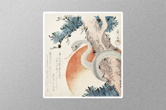 Snake Coiled Around a Pine Tree (1821) Keisai Eisen Sticker