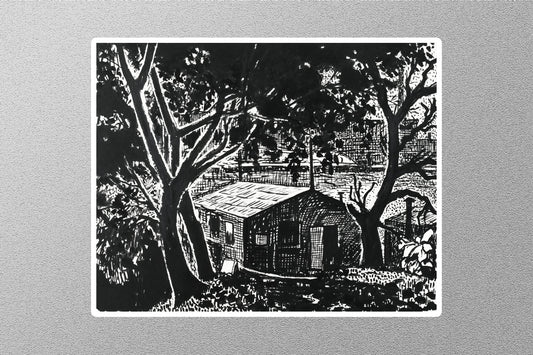 House in the Woods Henry Lyman Sayen Sticker