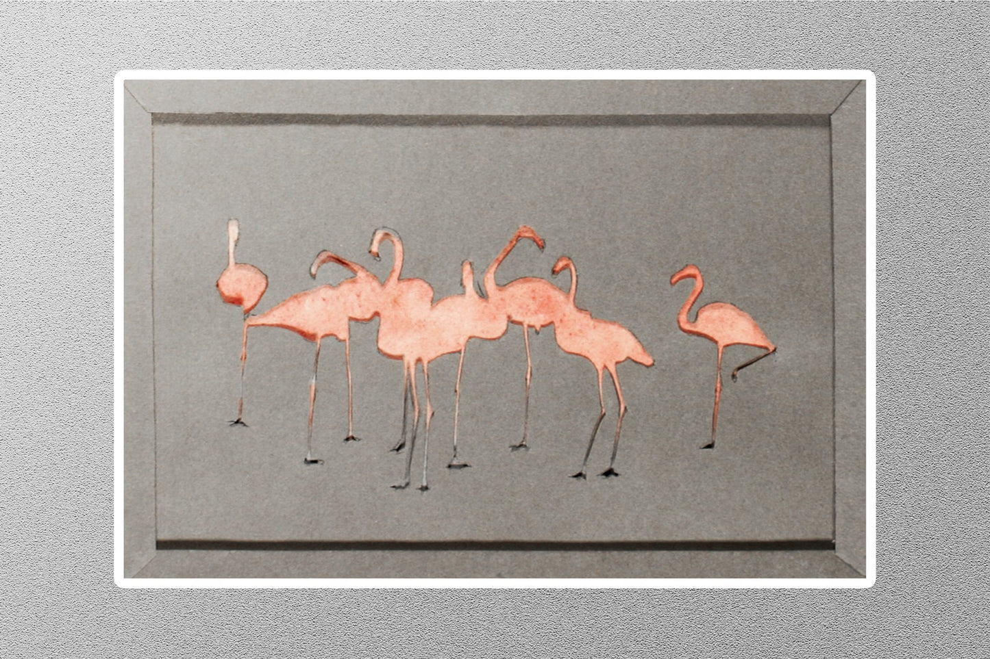 Mingling Pink Flamingo Birds Sticker