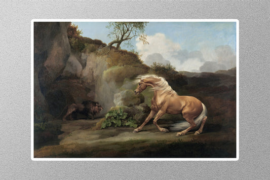 A Horse Frightened by a Lion Sticker